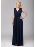 Navy Blue Jersey Classic Infinity Bridesmaid Dress